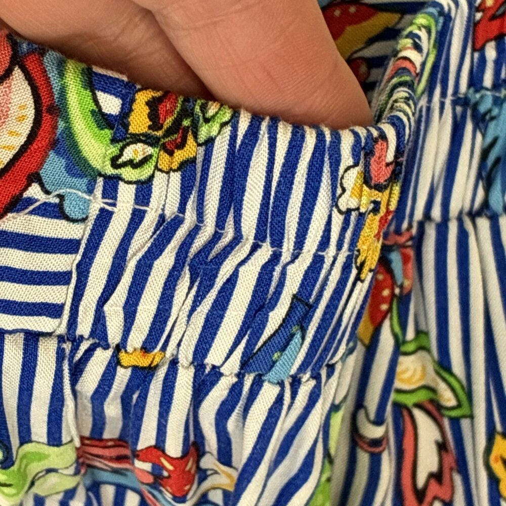 Me 2 Magic High Low Ruffle Skirt Small Colorful Blue Stripe Paisley Dopamine Y2K - Picture 8 of 15